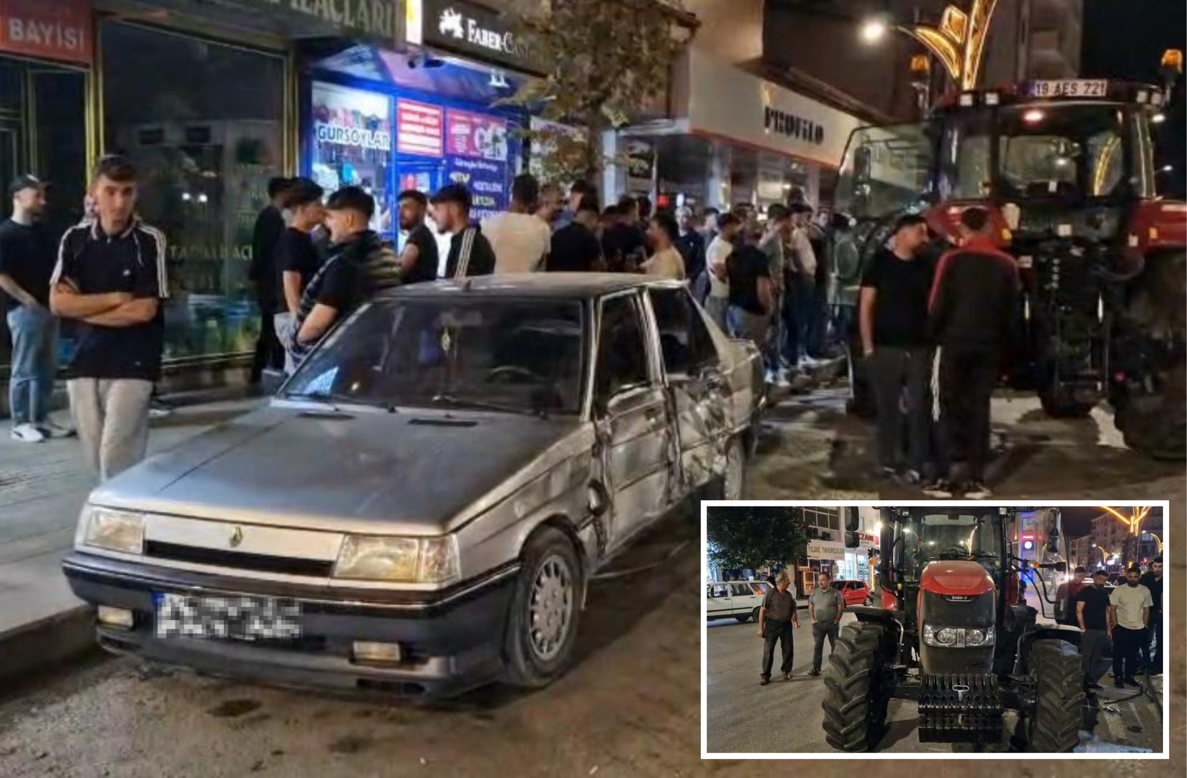 Alaca’da korkutan kaza: Alkollü traktör sürücüsü 4 araca çarptı