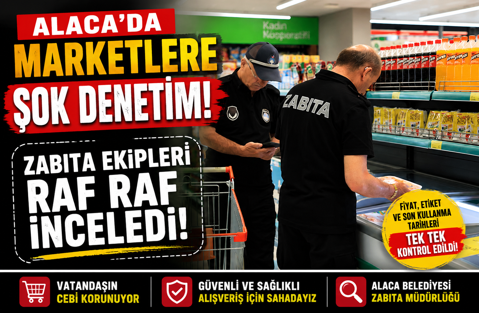 ALACA’DA MARKETLERE SIKI DENETİM!