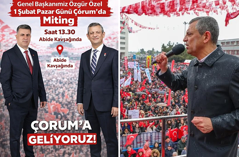 CHP Alaca İlçe Başkanı Şahin’den mitinge davet